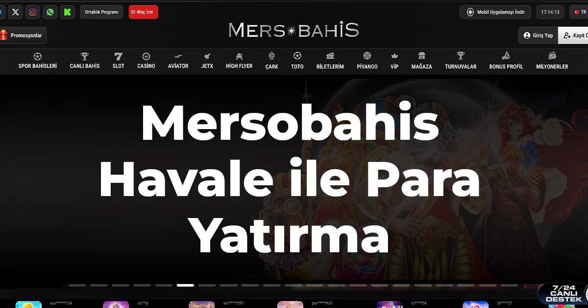 Mersobahis Havale ile Para Yatırma