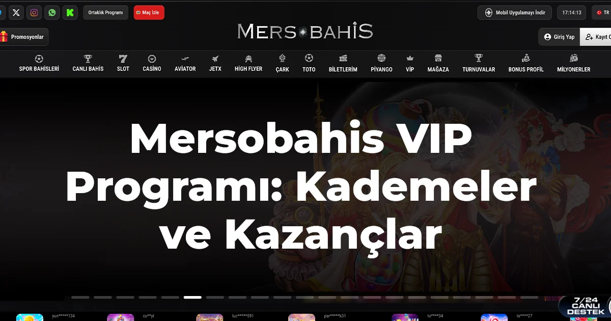 Mersobahis VIP Programı: Kademeler ve Kazançlar